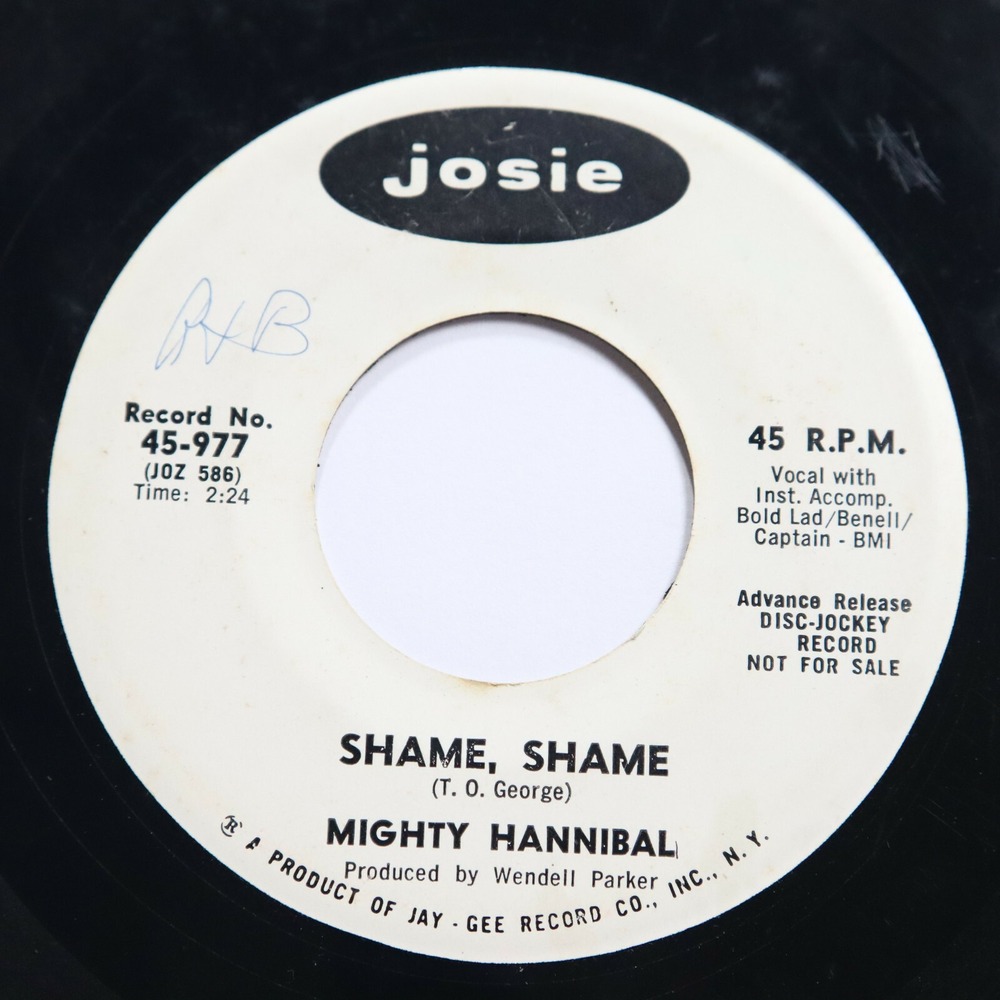 MIGHTY HANNIBAL - SHAME, SHAME / TRYING TO MAKE IT THRU - SOUL 45 *PROMO*
